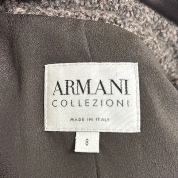 Armani Collezioni Brown/Gray Wool and Angora Ruffle Jacket - Picture 7 of 7